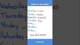 Days of the Week in Spanish