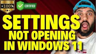 Settings Not Opening in Windows 11