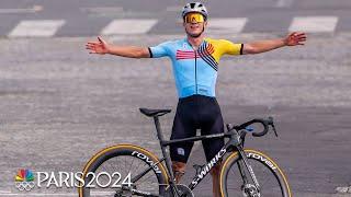 Belgium's Remco Evenepoel rides to cycling HISTORY in men's road race | Paris Olympics | NBC Sports