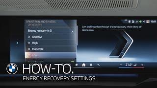 How-To: BMW Energy Regeneration Settings.