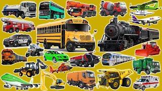 Learn the Names of Vehicles Police Cars, Ambulances, Fire Trucks, Planes, Cars, Trucks