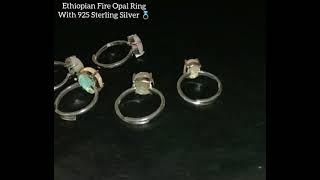 Ethiopian Fire Opal Ring With 925 Sterling Silver~ Gemstone Jewelry Making Supplies