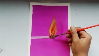 Easy Matchstick Painting ll YD ART AND CRAFT