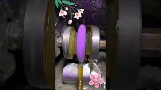 高冰紫罗兰翡翠原石到成品 #翡翠 #玉佩 #crystals #古玉收藏 #jade #翡翠手鐲 #satisfying #民间手艺人 #stone #帝王紫翡翠