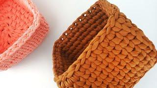 PERFECT corners - crochet SQUARE basket STEP by STEP