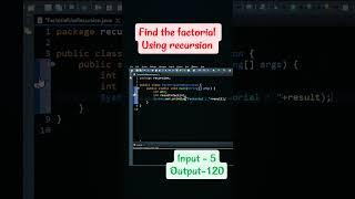 Java program to find factorial using  recursion || MHCoder || #coding #coding #programming #javacode