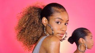 HOW TO Drawstring Ponytail on Natural Hair► Natural Hairstyles