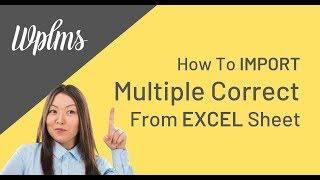 #WPLMS : Import MULTIPLE CORRECT type questions from EXCEL Sheet