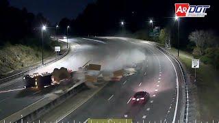 [HORROR] Arkansas: Flatbed Truck Flips & Dumps Load On Both Directions Of Interstate In Little Rock