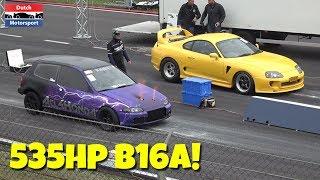 500HP Honda Civic B16A w/ Precision Turbo - 10 Second 1/4 Mile!