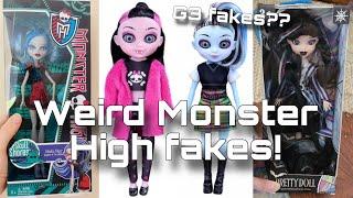 WEIRD MONSTER HIGH FAKES! G3 Fakes, fake MH X Wednesday dolls and more! (Featuring my gf!)