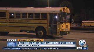 Palm Beach County schools prep for cold morning