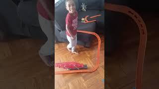 Lou Plays with Hot Wheels City Tracks and Cars | The Manguals|