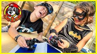 KIDS2KIDS BATMAN PARTY SURPRISE! New Toy Unboxing & Play - Monster Trucks, Batmobile Racing & More!