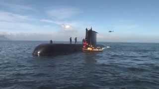 NSRI exercise with a submarine and Lynx helicopter