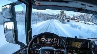 POV Driving Scania S520 - Descending Junkerdal in Northern Norway!