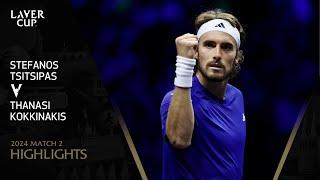 Stefanos Tsitsipas v Thanasi Kokkinakis Highlights | Laver Cup 2024 Match 2