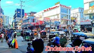 Sylhet city tour Bangladesh 2024. Walking Zindabazar in a Hot day.[4K]