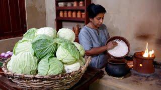 Village Cabbage Recipes ️ Cabbage Rice with Cabbage Manchurian | Village Cooking | Village Life