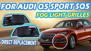 Autunik.com - Black Fog Light Grille for Audi B9 Q5 S-line SQ5 2018 2019 fg241