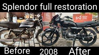 2008मॉडल को2022,बना दियास्पलेंडर, फुल रीपैंट,Hero Splendor full restoration and modify#splendor