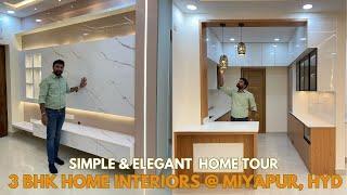 Simple & Elegent 3BHK Home tour @ Miyapur l Best interior designer in Hyderabad l Satyam interiors