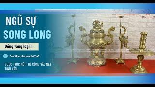 Ngũ sự rồng đồng vàng 70cm | Chất liệu thượng hạng, đúc thủ công | Ngọc Anh Đồng Mỹ Nghệ