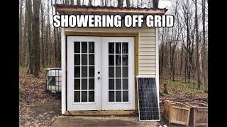 Showering Off Grid | Simple DIY bathhouse | Bathroom and shower house made easy.