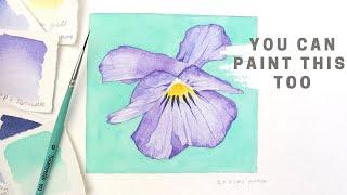 Pansy with watercolour Tutorial