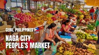  [4K] Naga City People's Market | Walking Tour | Cebu, Philippines