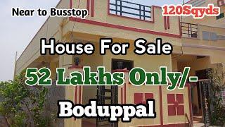 Resale House For Sale in Hyderabad | 120sqyds | North facing | 52 Lakhs | Boduppal #below50lakhs