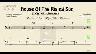 House of the Rising Sun Sheet Music for Trombone Cello Basoon Tube and Flugelhorn with Chords