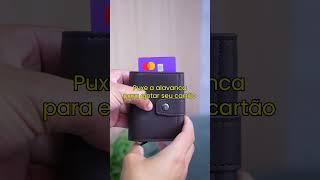 Carteira Slim Pequena Com Dispenser Porta Cartão Masculina