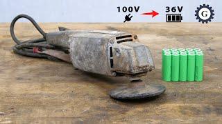 Vintage Angle Grinder Restoration Conversion 100V to 40V