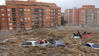 Valencia Turns Into an Ocean! Houses, Vehicles Swept By Mass Floods in Spain Today