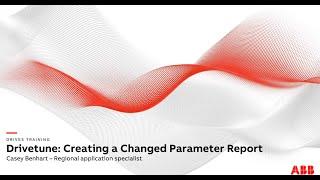 Drivetune: Creating a changed parameters report