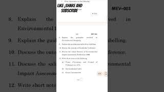 Previous year question paper of MEV-003 #ignou #pyq