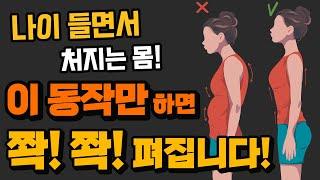 가만히 앉아만 있어도 몸이 뻐근하신가요? 이 동작이면 해결됩니다! - 세모핏 #171ㅣ 굽은등 근력운동 말린어깨 맨몸운동 중년운동 노년운동 스트레칭 기초근력 간단운동 다이어트