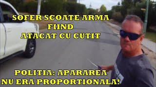 BUCURESTI: SOFER ATACAT CU CUTIT SCOATE ARMA SA SE APERE / POLITIA: NU ERA PROPORTIONALITATE