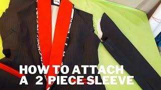 HOW TO JOIN YOUR 2 PIECE SLEEVE TO  A FEMALE SUIT/DIY/SEWING FOR THE BEGINNER