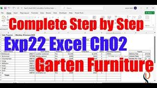 Exp22_Excel_Ch02_Cumulative - Garten Furniture | Excel Chapter 2 Cumulative - Furniture Sales