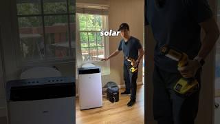 Solar powered air conditioner setup with EcoFlow Delta 2 Max and 200W solar panels