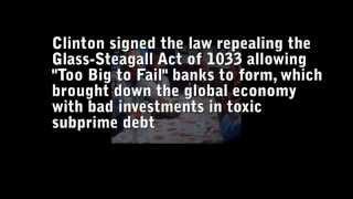 Bill Clinton speaks about the repeal of Glass-Steagall that caused the financial collapse of 2008