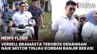 Pesona Verrell Bramasta Tinjau Korban Banjir Bekasi, Ibu-ibu Berebut Minta Foto | News Flash