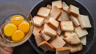 Just Pour Eggs on Bread Result Will be Amazing! Simple Breakfast Recipe/Healthy Cheap & Tasty Snacks