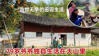 79岁爷爷独居大山里，每天过着养鸡种菜的神仙生活，不愿意去城里住