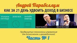 Как за 21 день удвоить доход в бизнесе (часть 1) Андрей Парабеллум [Вебинары]