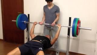 Max (79kg 29yo) - 111,4kg bench press rest on chest (2012/05/04)