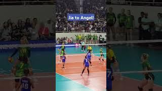 Julia Morado-de Guzman Setting-up Angel Canino for a Succesful Backrow Attack!