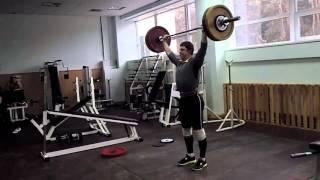 Oleksandr Pyatnytsya javelin training  Snatch 110 kg*4